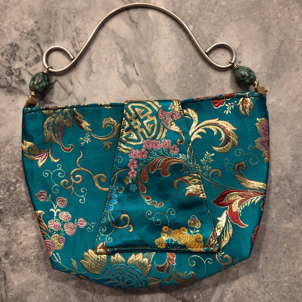 Romag Das Turquoise Clutch with Oriental Detail